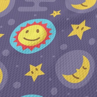 Big Eyes Sun Stars Moon Birdseye Piqué