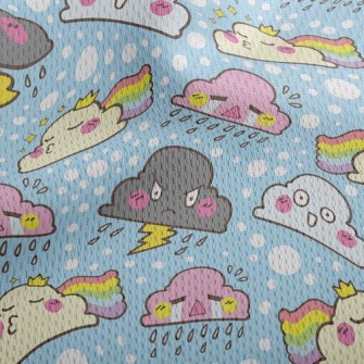 Funny Emoticon Clouds Athletic Mesh Flat Back