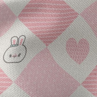 Plaid Love Rabbit Waterproof Canvas