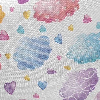 Watercolor Colorful Clouds Twill
