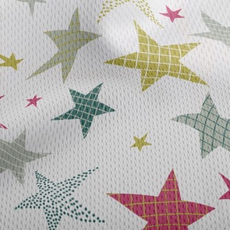 Plaid Dotted With Stars Athletic Mesh Flat Back