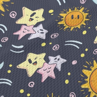 Sun And Stars Family Birdseye Piqué