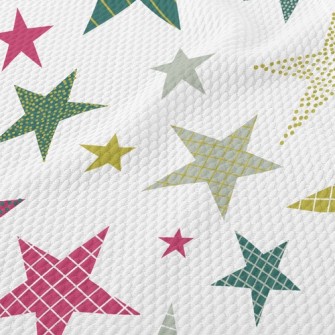 Plaid Dotted With Stars Birdseye Piqué