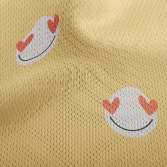 Love Eyes Smiley Face Athletic Mesh Flat Back