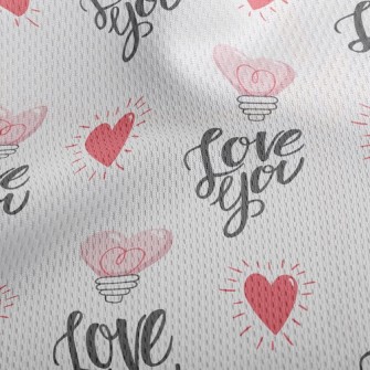 Love You Shaped Light Bulb Athletic Mesh Flat Back