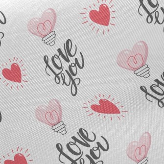 Love You Shaped Light Bulb Twill