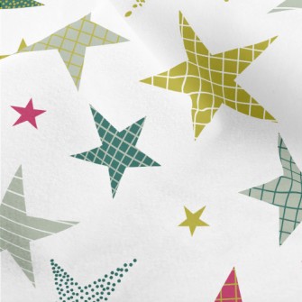 Plaid Dotted With Stars Micro Fleece