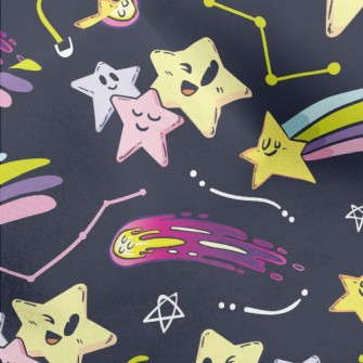 Winking Emoticon Shooting Star Micro Fleece