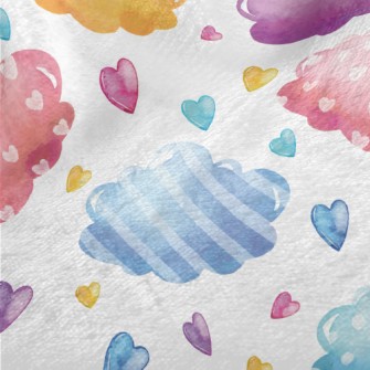 Watercolor Colorful Clouds Minky