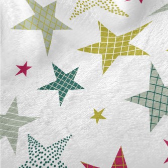 Plaid Dotted With Stars Minky