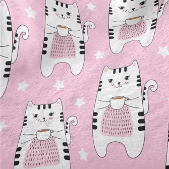Enjoy Coffee Cat Minky