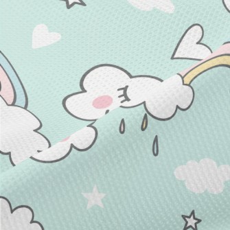 Blushing Rainbow White Clouds Piqué