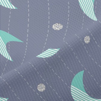 Diagonal Striped Crescent Moon Piqué