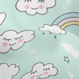 Blushing Rainbow White Clouds Lightweight Performance Linen