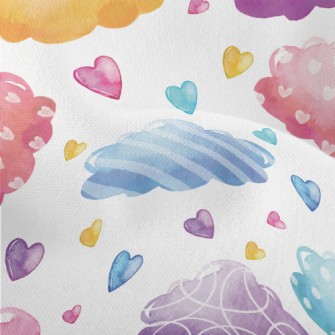 Watercolor Colorful Clouds Lightweight Performance Linen