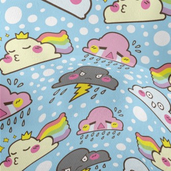 Funny Emoticon Clouds Lightweight Performance Linen