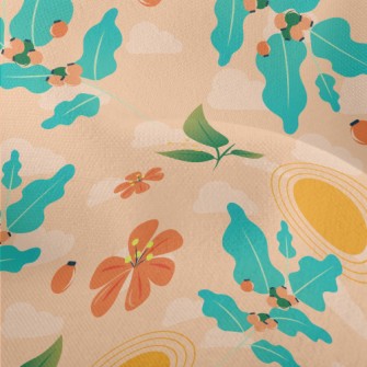 Art Style Flowers And Plants Lightweight Performance Linen