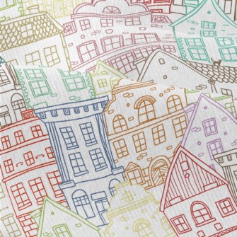 Colorful Sketch Houses Modern Jersey