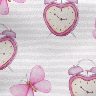 Watercolor Butterfly Alarm Clo Jersey Backed Fleece