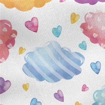 Watercolor Colorful Clouds Jersey Backed Fleece