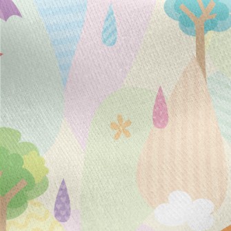Fairy Tale Umbrella Bird Jersey Backed Fleece