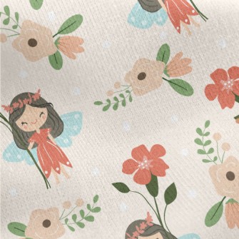 Shy Flower Fairy Jersey Backed Fleece