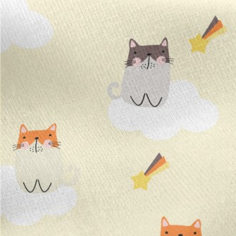 Meteor Cloud Cat Jersey Backed Fleece