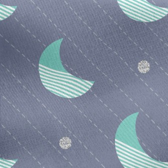 Diagonal Striped Crescent Moon Jersey Backed Fleece