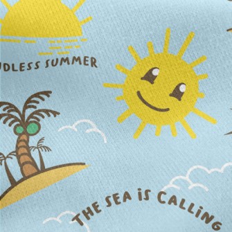 Summer Seaside Vacation Jersey Backed Fleece