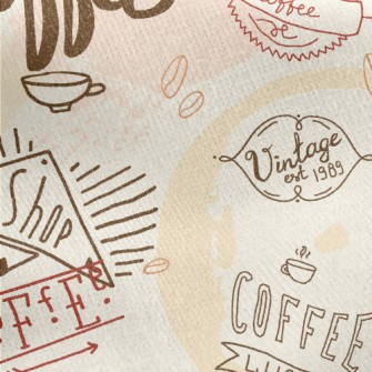 Advertising Coffee Text Jersey Backed Fleece