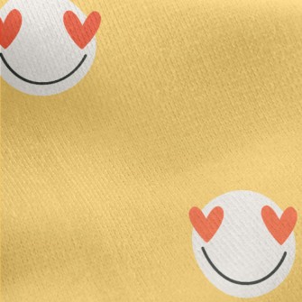 Love Eyes Smiley Face Jersey Backed Fleece