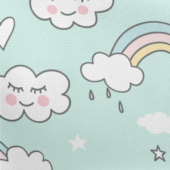 Blushing Rainbow White Clouds Pongee