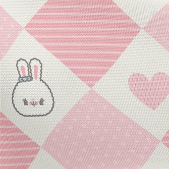 Plaid Love Rabbit Pongee