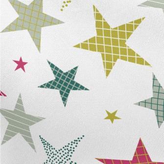 Plaid Dotted With Stars Pongee