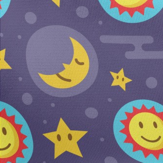 Big Eyes Sun Stars Moon Pongee