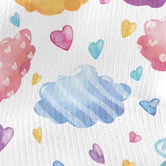 Watercolor Colorful Clouds Stretch Jersey