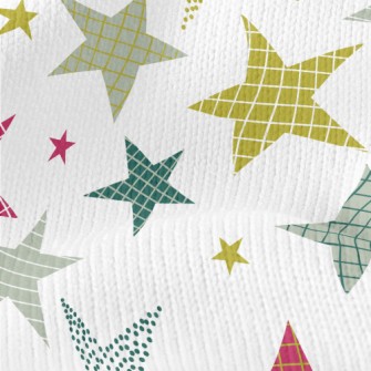 Plaid Dotted With Stars Stretch Jersey