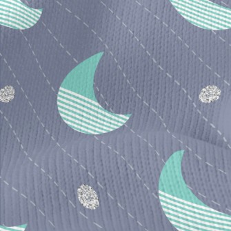 Diagonal Striped Crescent Moon Stretch Jersey