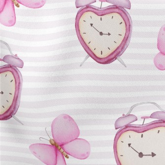 Watercolor Butterfly Alarm Clo Lightweight Cotton Poplin