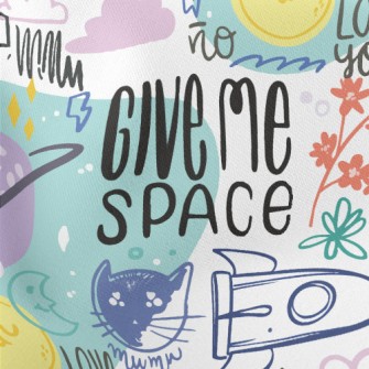 Fantasy Space Cat Lightweight Cotton Poplin