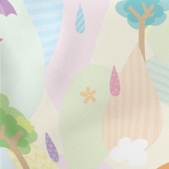 Fairy Tale Umbrella Bird Lightweight Cotton Poplin