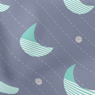 Diagonal Striped Crescent Moon Lightweight Cotton Poplin