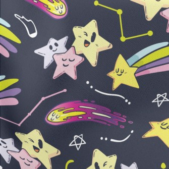 Winking Emoticon Shooting Star Lightweight Cotton Poplin