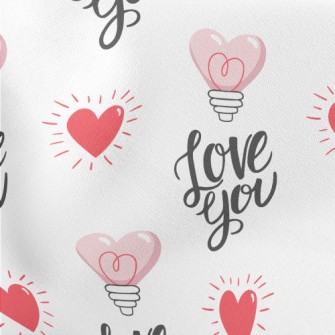 Love You Shaped Light Bulb Lightweight Cotton Poplin