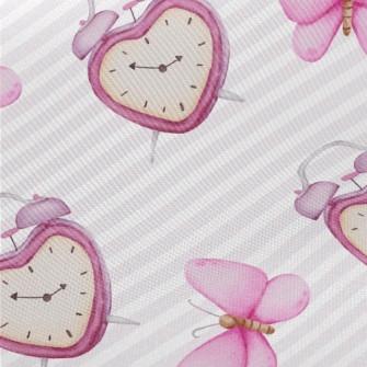 Watercolor Butterfly Alarm Clo Midweight Cotton Poplin