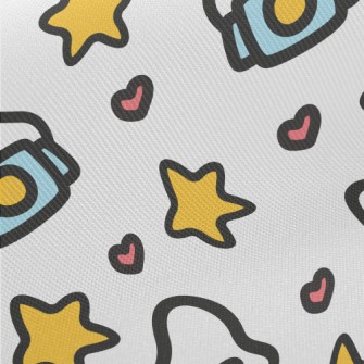 Childlike And Cute Camera Midweight Cotton Poplin