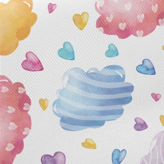 Watercolor Colorful Clouds Midweight Cotton Poplin