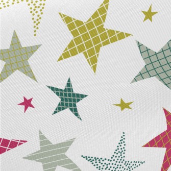 Plaid Dotted With Stars Midweight Cotton Poplin