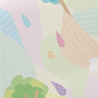 Fairy Tale Umbrella Bird Midweight Cotton Poplin