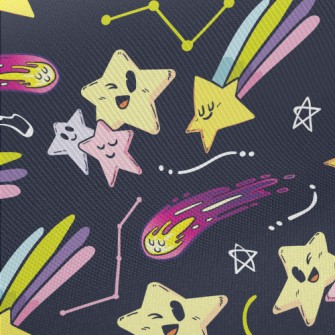 Winking Emoticon Shooting Star Midweight Cotton Poplin